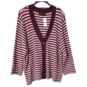 Lane Bryant Cardigan Striped Sweater Plus SZ 26/28 NEW
